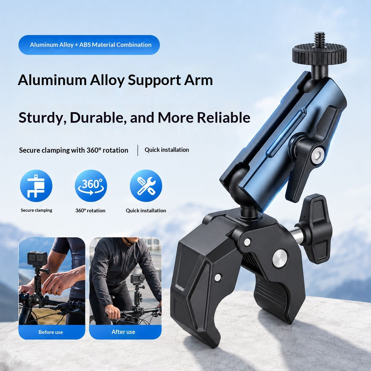 Moto Riding Kickstand Mount Base Caméra Accessoire