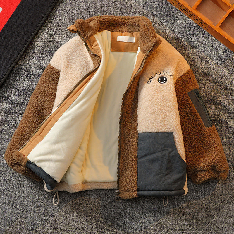 Couleur contrastante Laine d'agneau tendance chaud