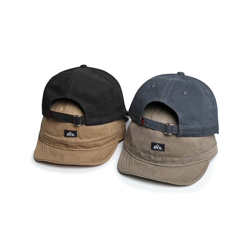 Couleur Solide Homme Rond-top cousu Lettre d'étiquette Brim Casual Style Cap de baseball Suitabl