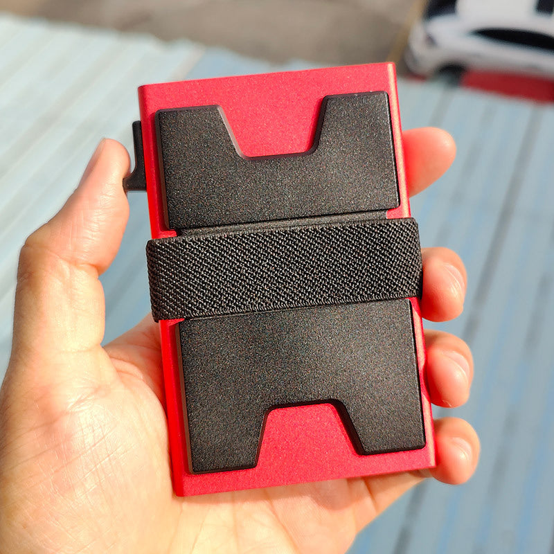 Support de carte de portefeuille en alliage d'aluminium magnétique RFID pour hommes