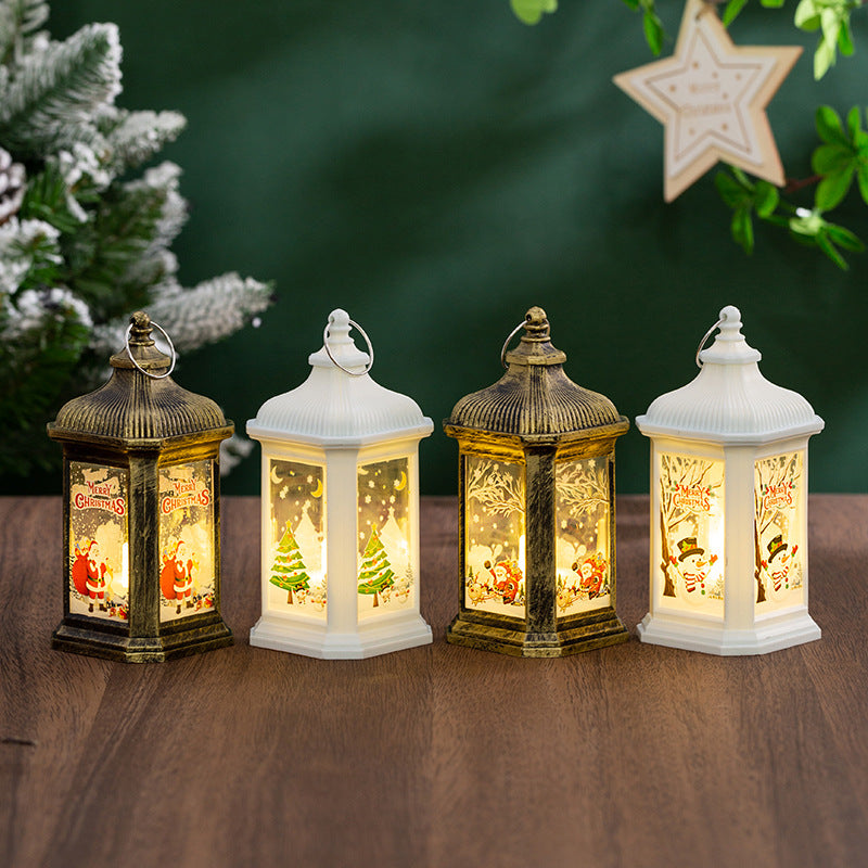 Décorations de Noël Props Bougie Led Lampe à Vent Lampe à Suspension de Noël Portable Nig