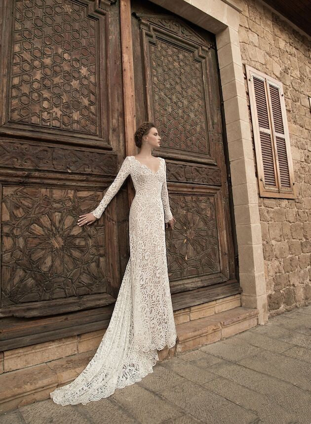 Fantasy Col V Exposé dos longue manches Mop robe