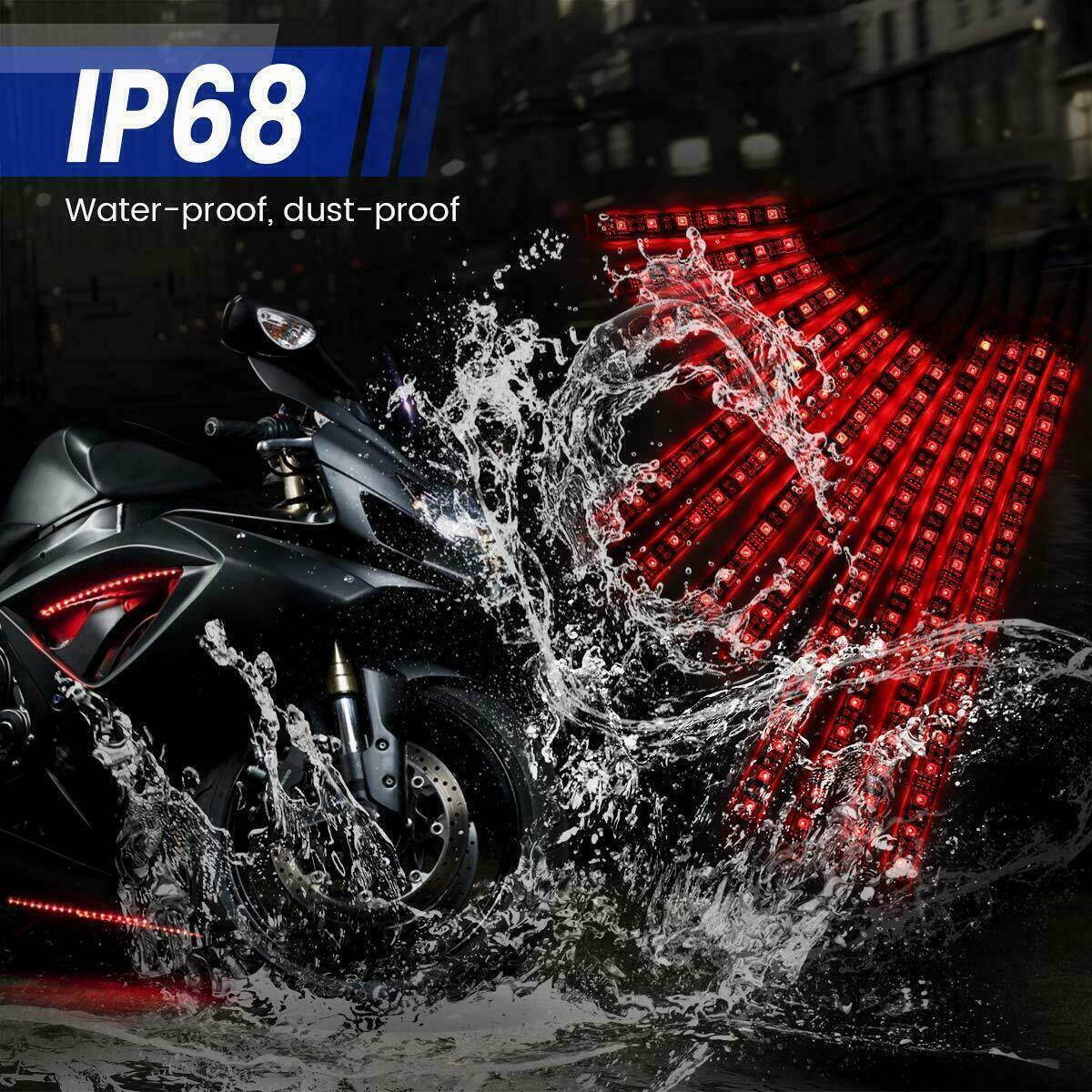 12X RGB Kit de lumière LED de moto sous la bande de corps Glow pour Harley-Davidson