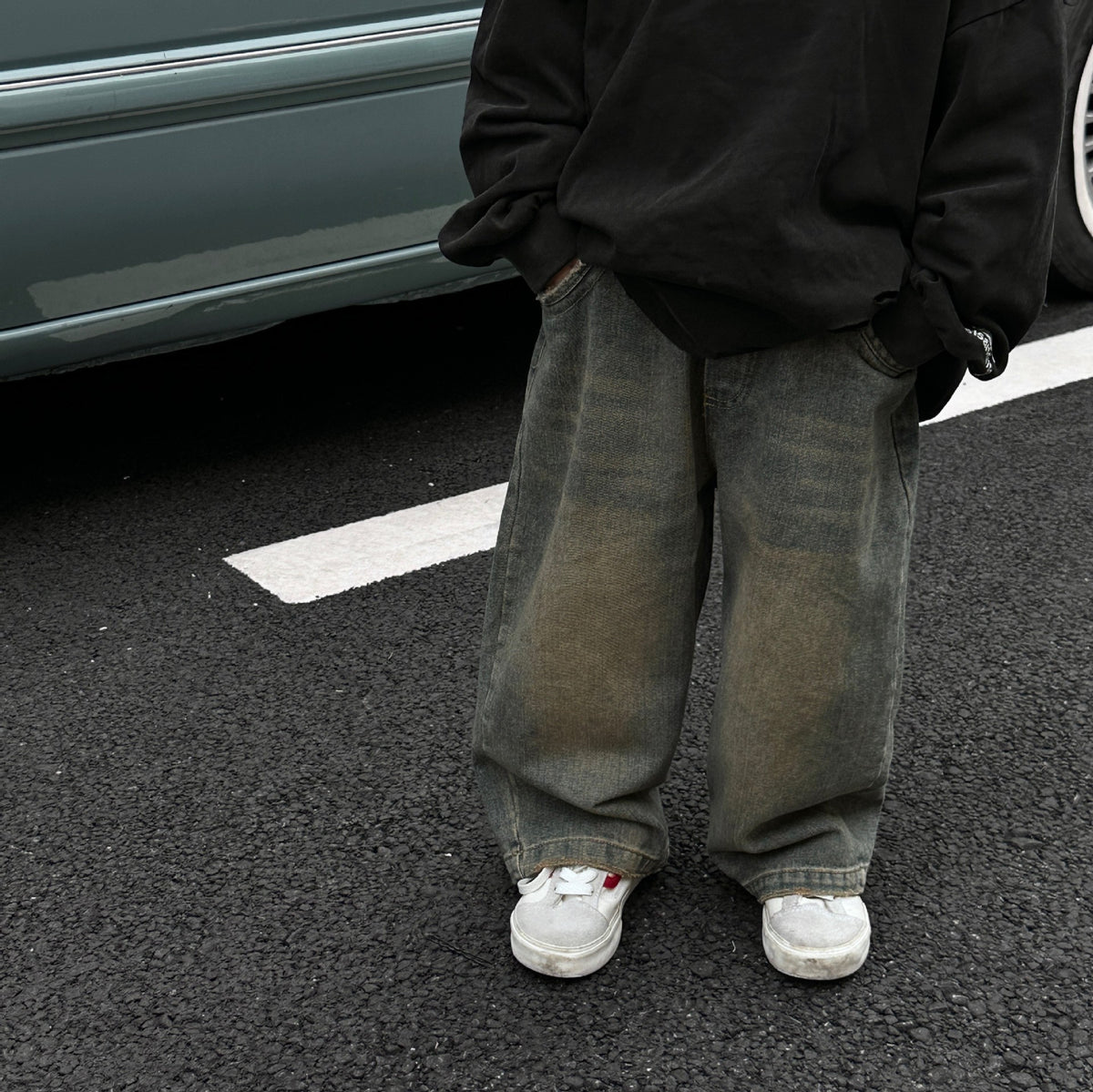 Autumn Korean Style Retro Lavered Boys' Jeans Baby Loose Pantalons Mode
