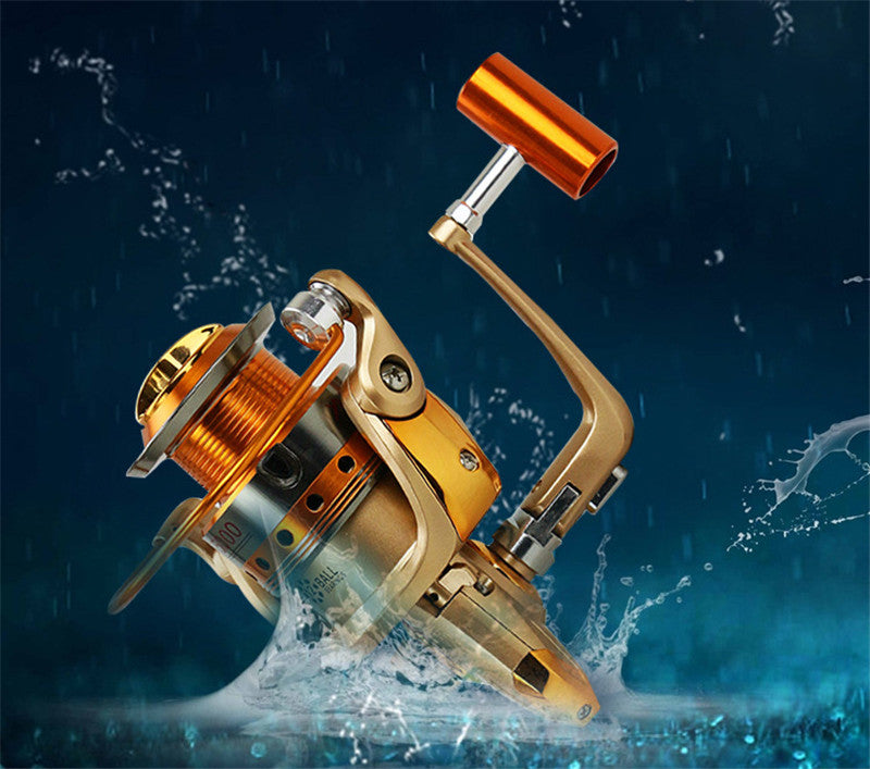 Tête en métal Rocker Pêche Bobine de pêche Roue Spinning Sea Rod Roue