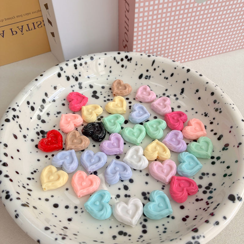 Perles de coeur en acrylique brillant solide