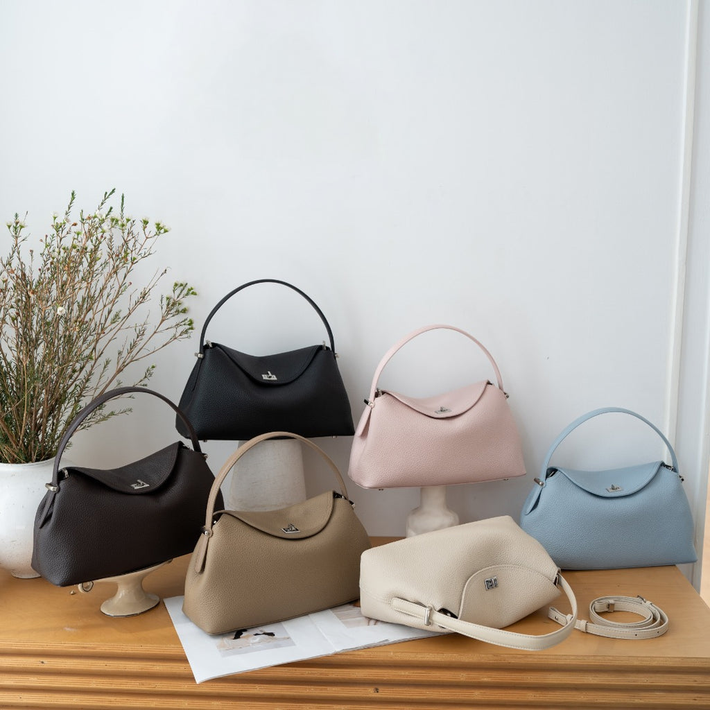 Véritable sac transversal polyvalent en cuir de navette pour femmes