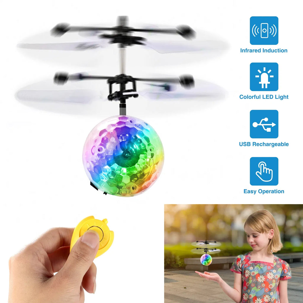 RC Balles volantes Induction infrarouge électrique Drone Hélicoptère balle LED légers enfants volant vers