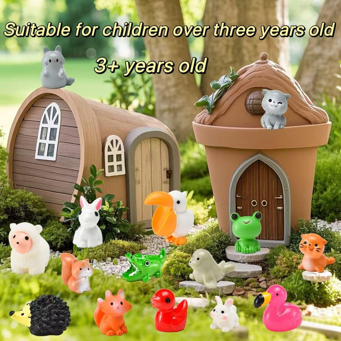 50 Pcs Mini résine animaux minuscules Résine animaux Figurines Bulk Miniature peu à cacher