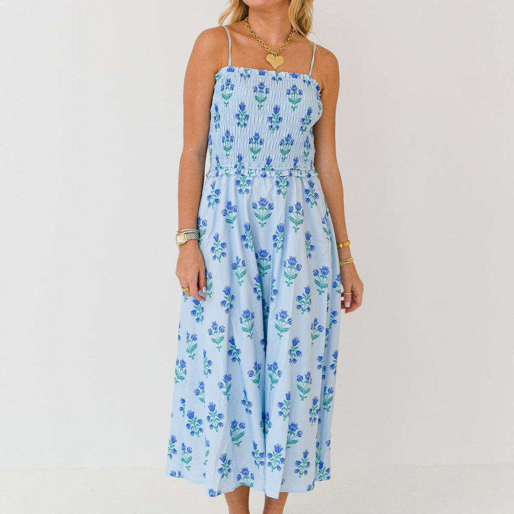 Robe casuale en strap à imprimé floral pour femmes