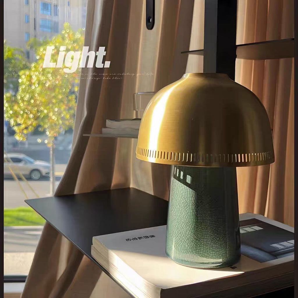Chambre à coucher Céramique Champignon Style Mid Century Décor Portable Lampe de table rechargeable
