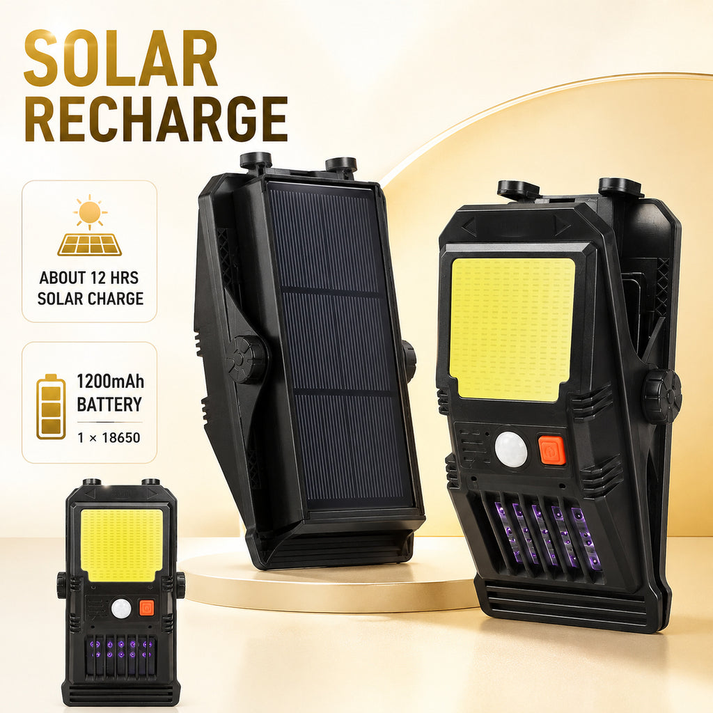 Solar Powered Rechargeable Motion Sensor COB Garden Light W7104 2 For Yard Decoration LED