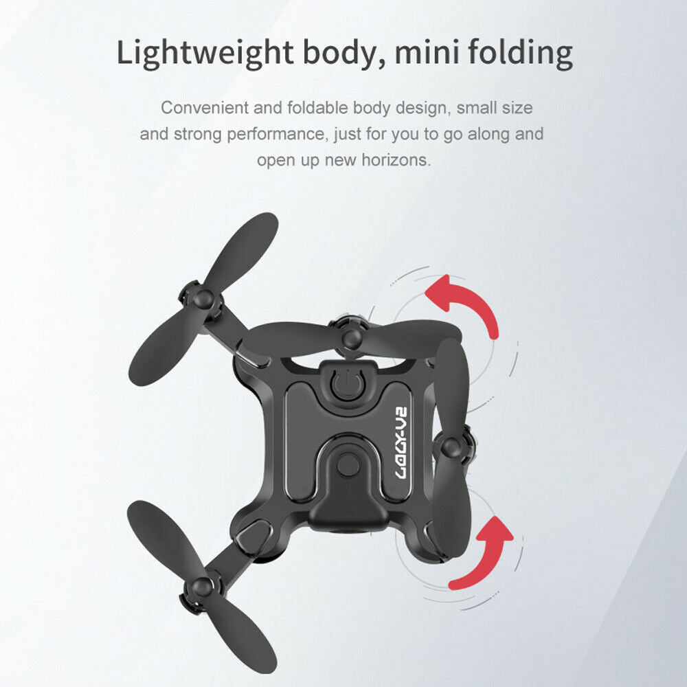 AU V2 Mini Drone Selfie WIFI FPV avec caméra HD pliable bras RC Quadcopter Toy.