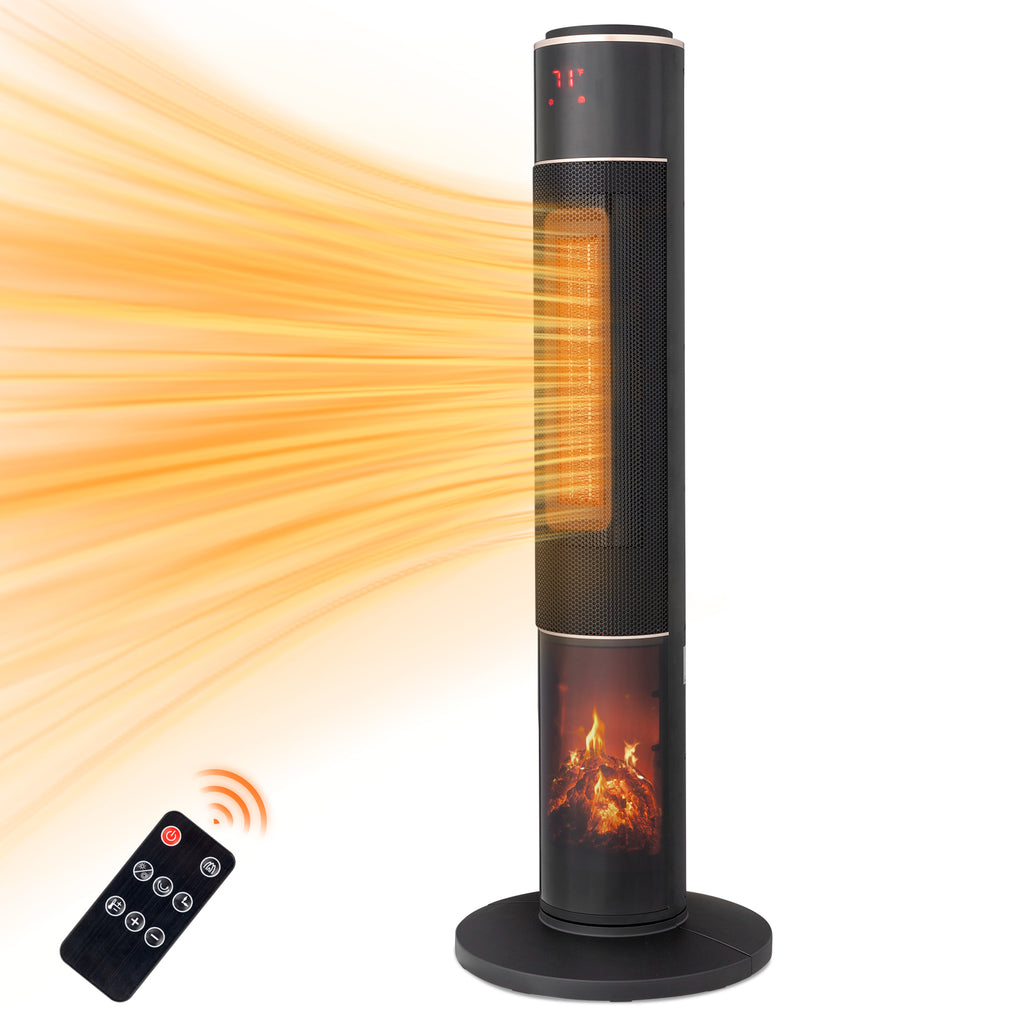 Chauffe-espace tour 33 pouces avec flamme 3D