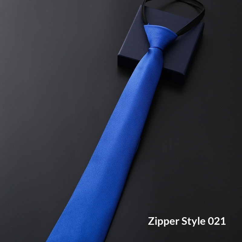 Mens Business Tie Zipper formel avec bandes bleues