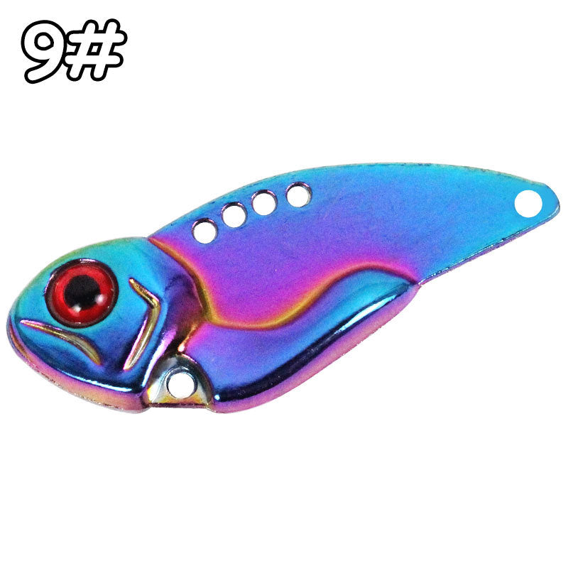 Alliage de zinc Vibrant laser VIB plaque de fer pêche de navire Luya appât avec trou de sang épais