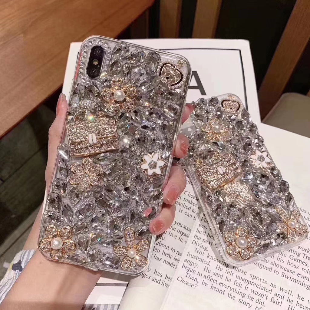 Cas artificiel de téléphone mobile diamant