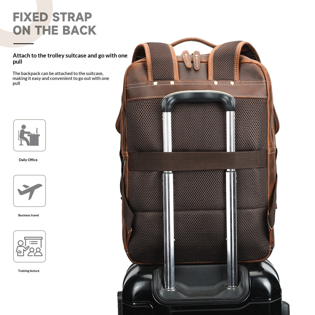 Large Capacity Leather Backpack