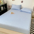 Minimalist Coton Lavé Couleur Solide Produit simple Fitted Sheet