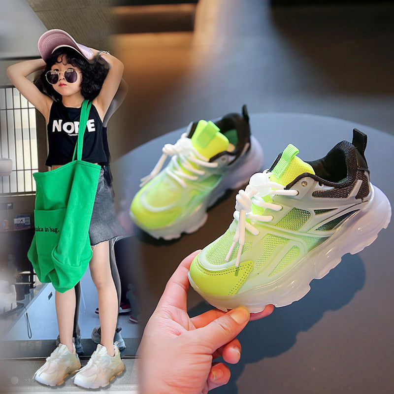 Boys and Girls Breathable Mesh Glow-in-the-dark Shoes
