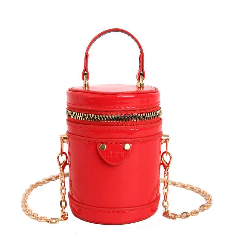 Cuir Mode Candy Couleur Sac à Bucket cylindrique