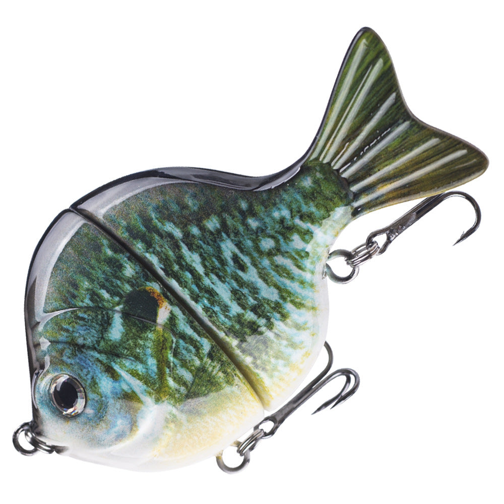 Deux sections avec des perles d'anneaux Lure Simulation Bait Lure Submergé Bait Multi-section Lure