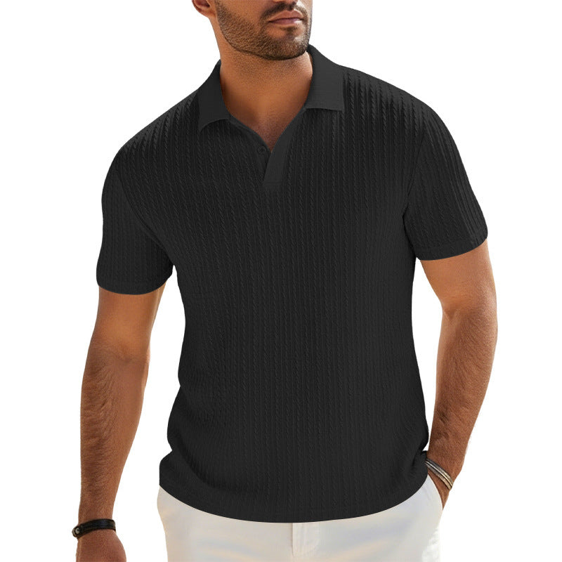 Magasin Indépendant Été Hommes Texturé Vertical Stripe Polo