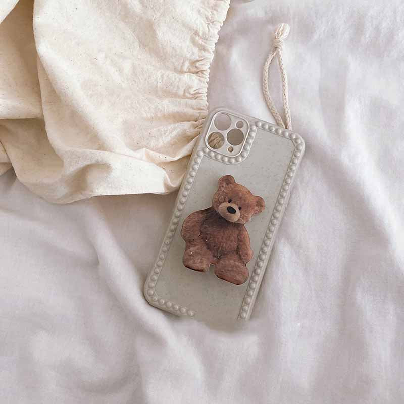 Porte-case de téléphone portable à ours simple et mignon