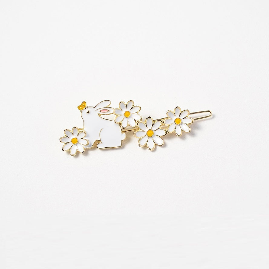 Sweet Girl mignon côté Clip Lapin Fleurs Barrettes