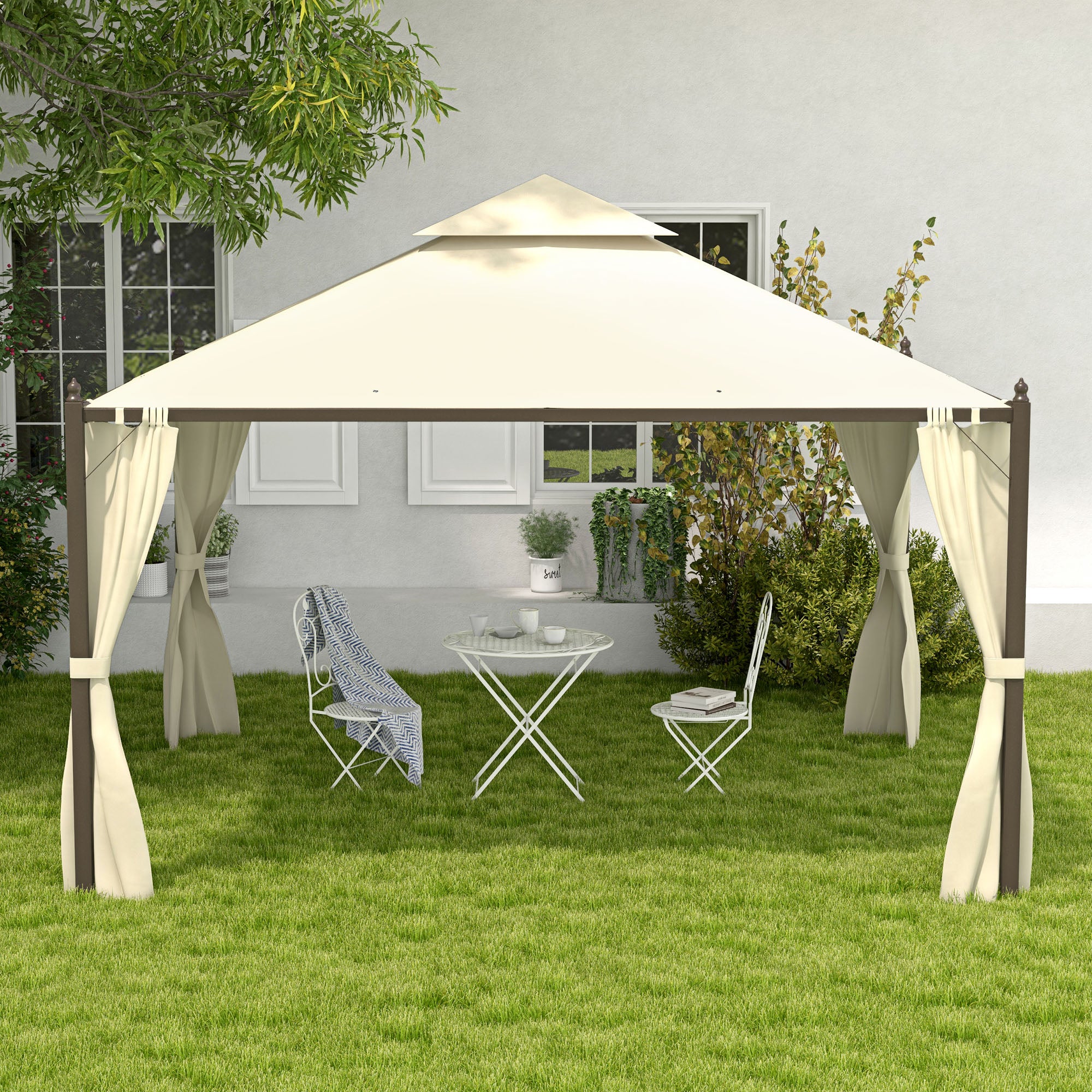 10 x 12 Patio extérieur Gazebo avec rideaux