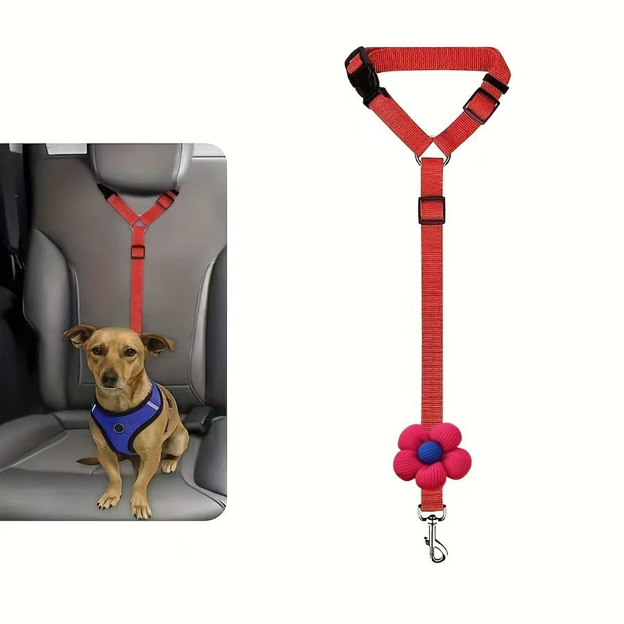 Animaux de compagnie Harness Ring Dog Car Elastic Reflective Strap laisse