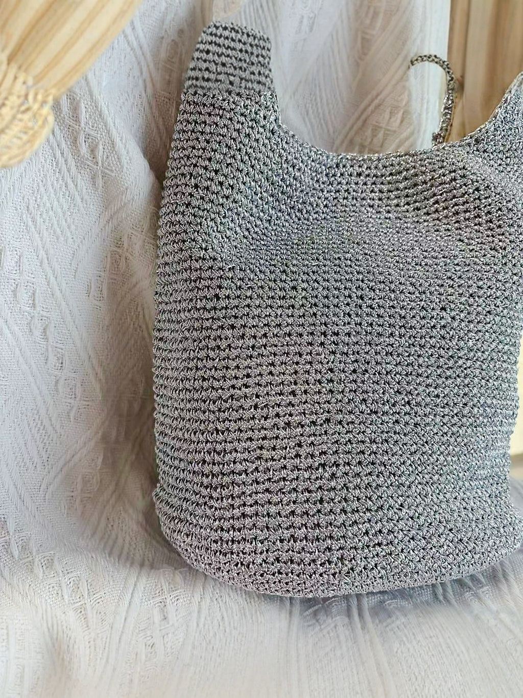 Tabouret tissé à la main pour les vacances à grande capacité et sac de transport tissé