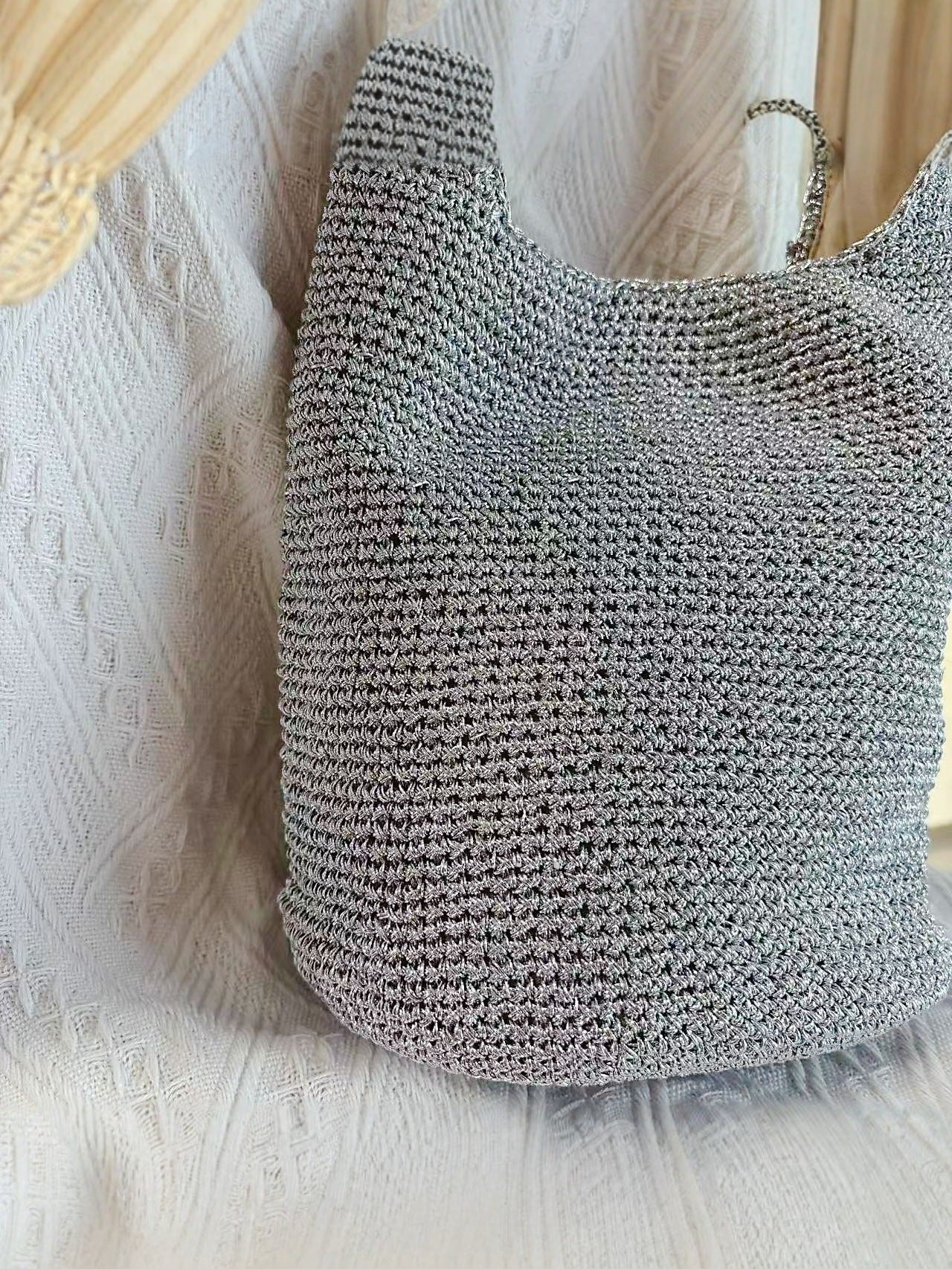 Tabouret tissé à la main pour les vacances à grande capacité et sac de transport tissé