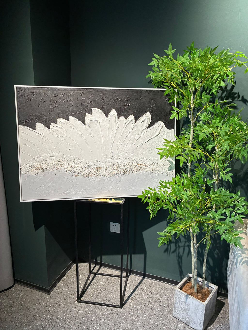 28x40 Art mural abstrait encadré