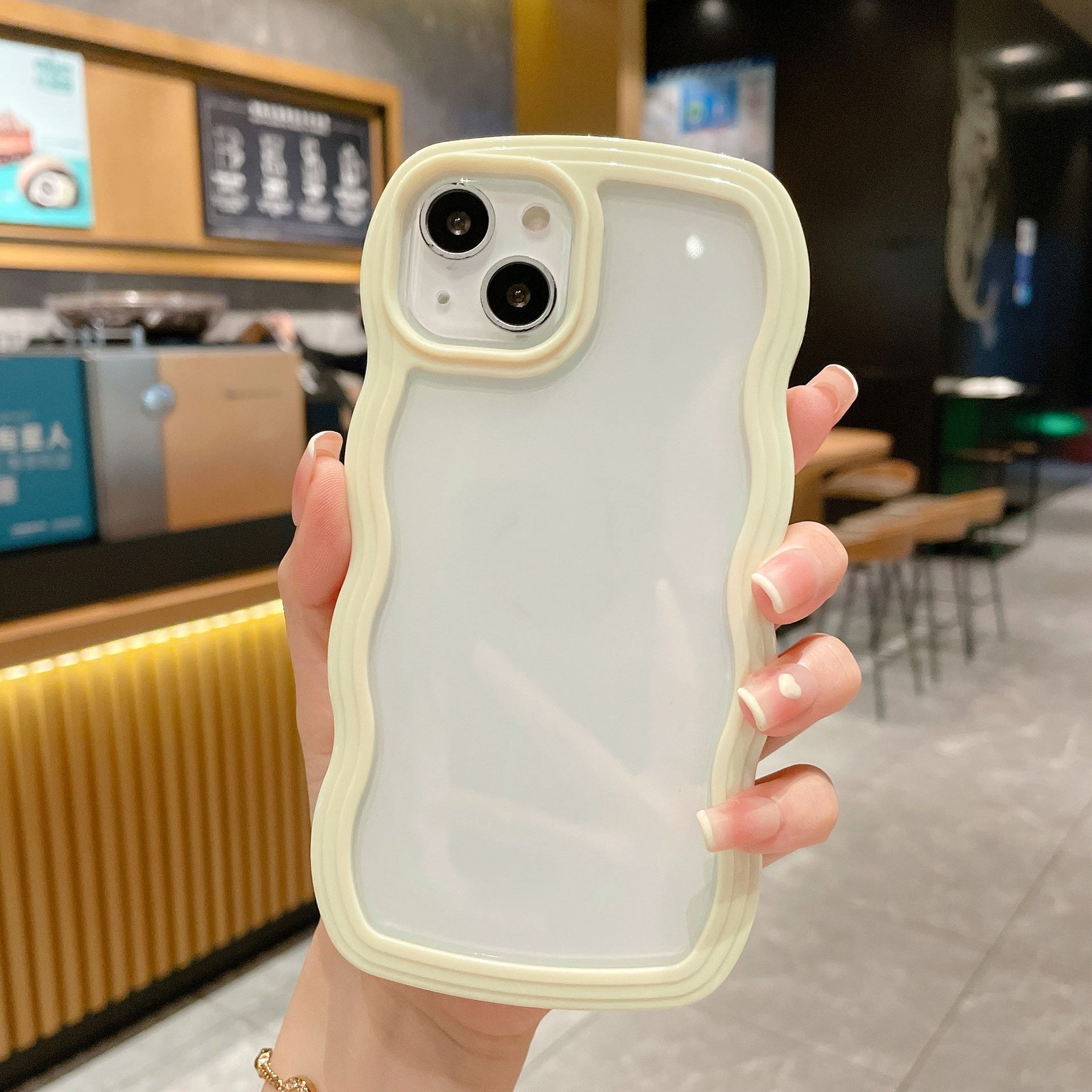 Couverture de cas Wave Border Solid Color Phone