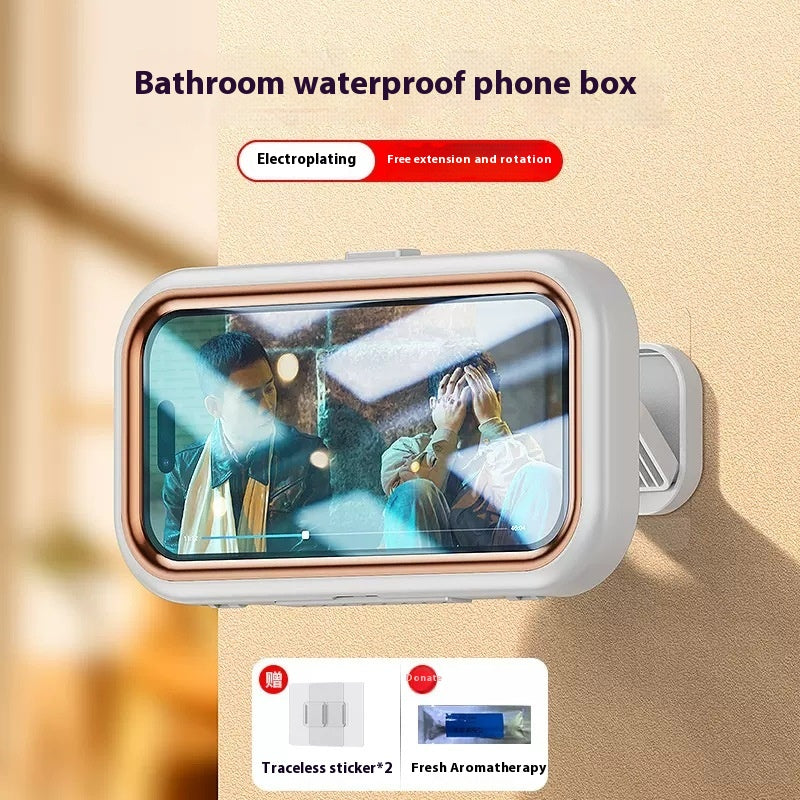 Salle de bain imperméable sans punch mural écran tactile anti-fog Cantilever Téléphone mobile