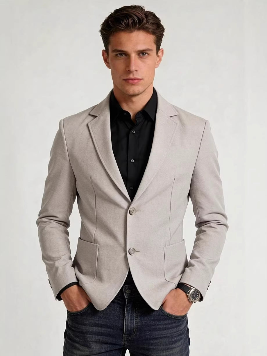 Costume mince en couleur unie