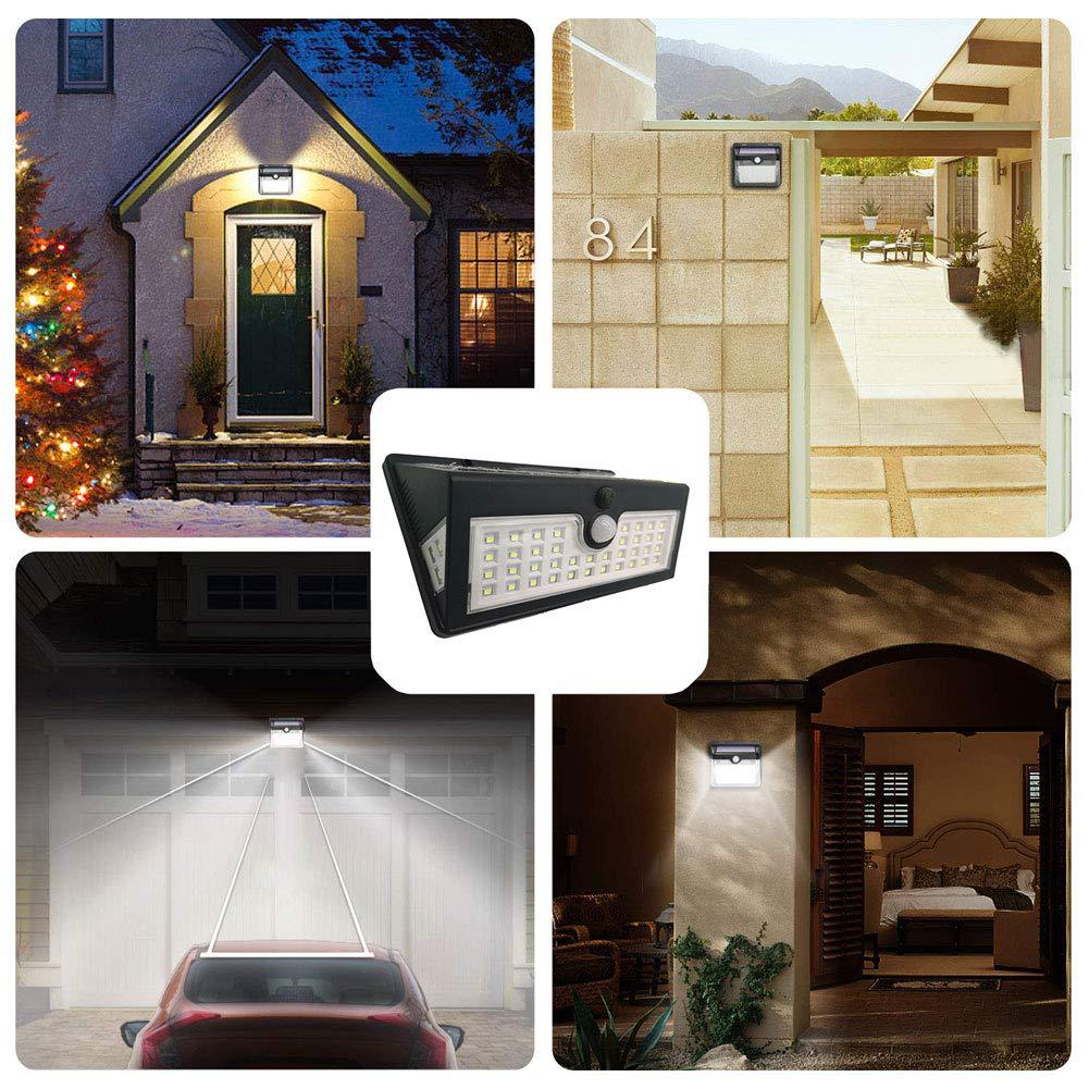 Three-sided luminous solar motion sensor wall light