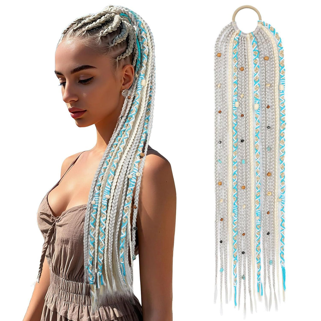 Prolongation des cheveux des perles de boucle de queue de cheval tressée