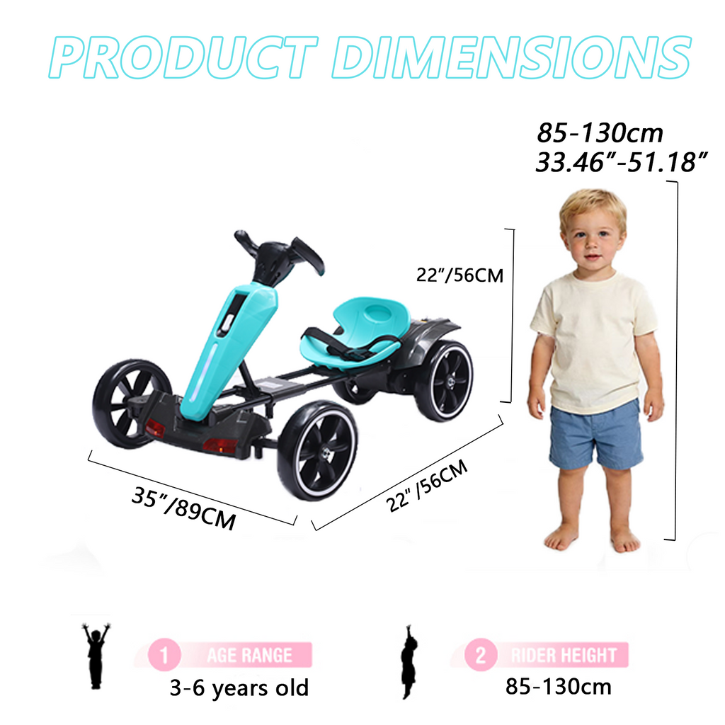 12V Pédale électrique pour enfants Go Kart