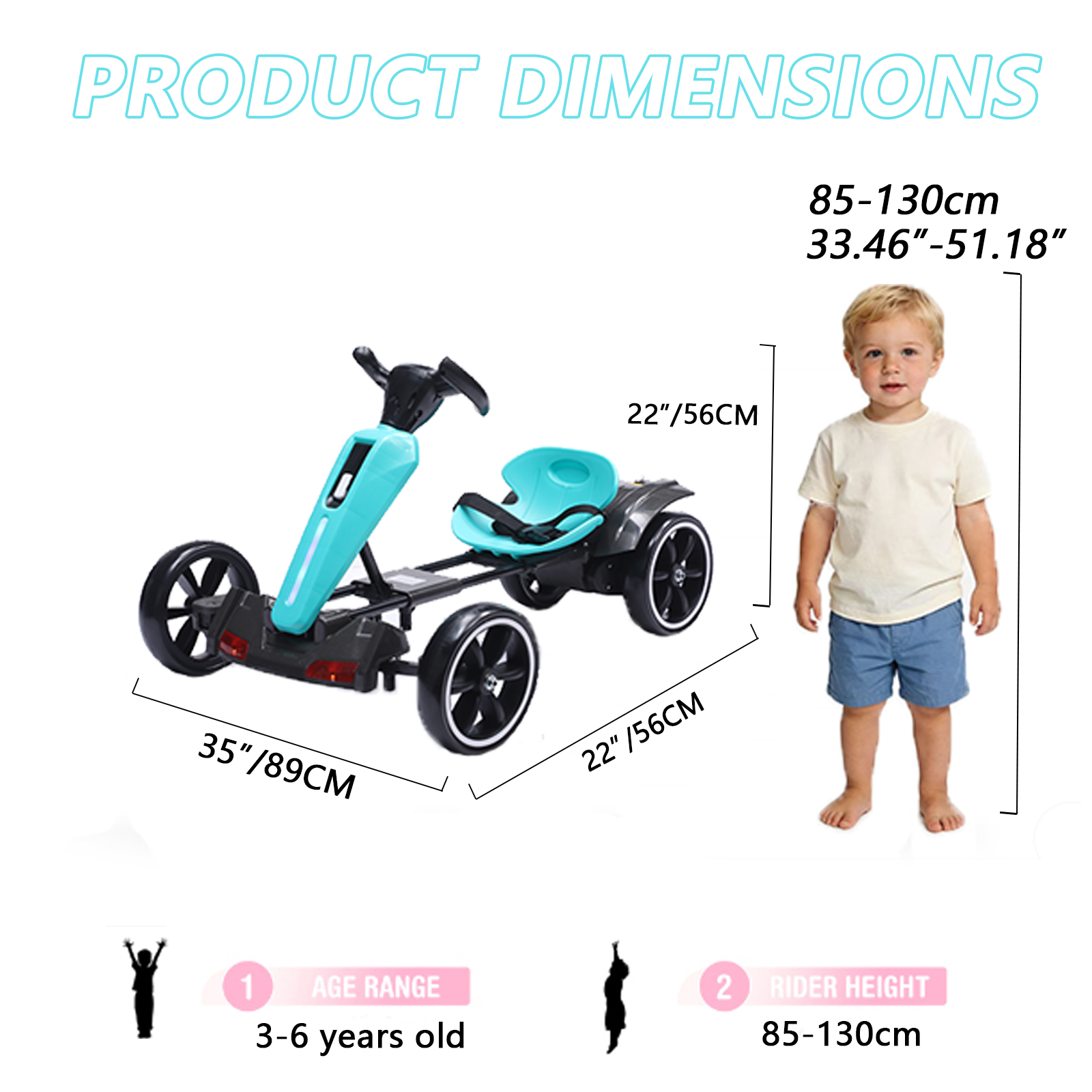 12V Pédale électrique pour enfants Go Kart