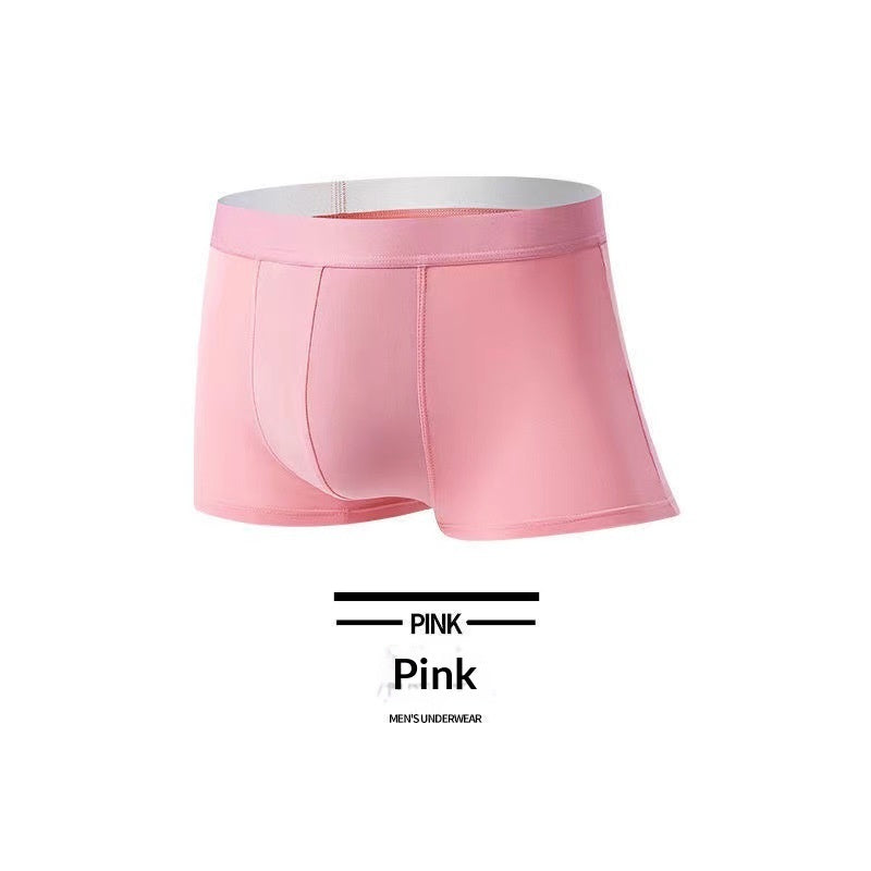 Ice Silk Hommes Sous-vêtements Hommes Boxer Slip Youthful Solid-color Respirant et Antibactéria