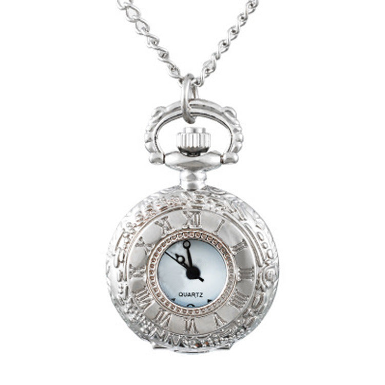 Montres de poche créative Collier Argent Roman numérique petite montre de poche