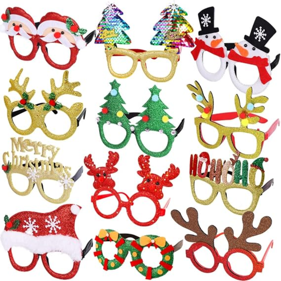 12Pcs Verres de Noël Accessoires Favoris de la fête pour les enfants