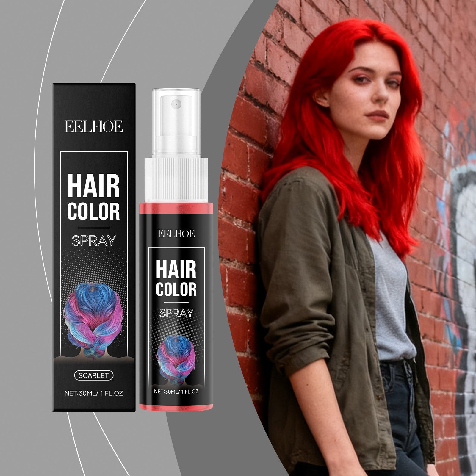 Rouge brillant spray capillaire temporaire pour le style quotidien et soin facile à appliquer longue durée Co