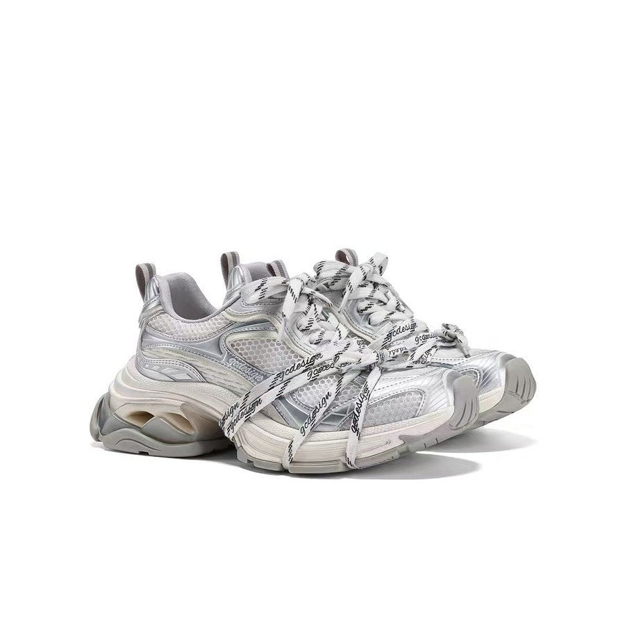 Argent Designer Chaussures de style papa Athletic Casual