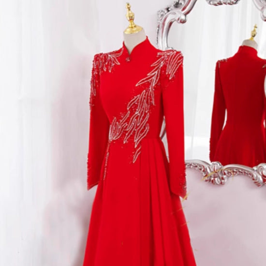 Robe de soirée à manches longues