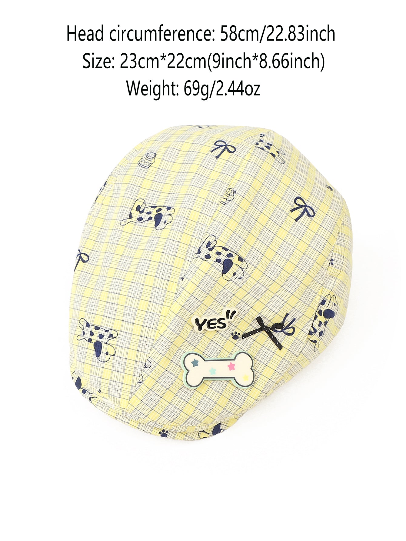 Casquette en avant à carreaux jaunes, style coréen