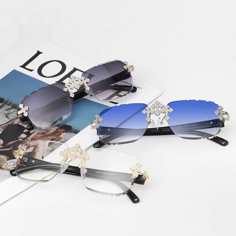 Lunettes de soleil de mode pour femmes Cross Diamond