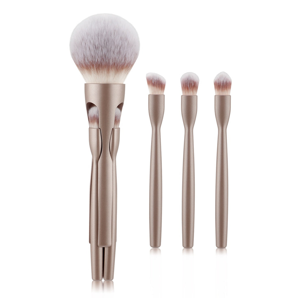 Brosse de maquillage magnétique 4-en-1 pour poudre molle et ombre à paupières